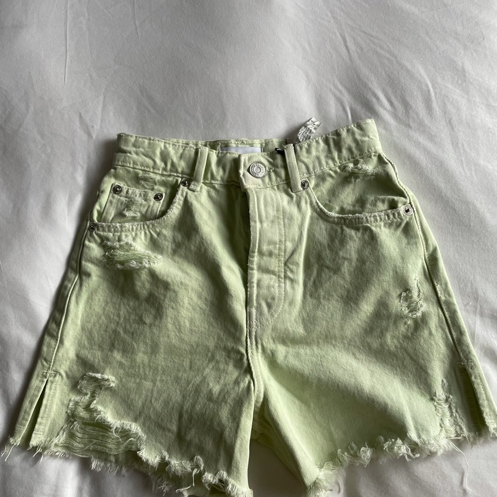 Zara teal mid wasted shorts